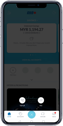 Tap Pay in RHB Mobile Banking App